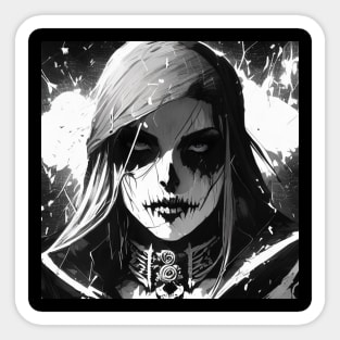 Gothic Beauty: A Witchcraft Art Print for Darkly Glamorous Souls Sticker
